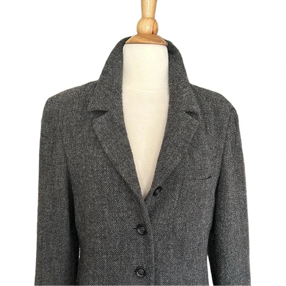 MaxMara Weekend Coat Wool Blend Grey Career Lightweight Mid Length, Size 10 - Picture 3 of 16